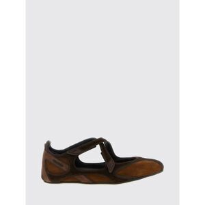 Floor 01 Mary Jane Flats The Attico In Mesh And Suede With Velcro Strap